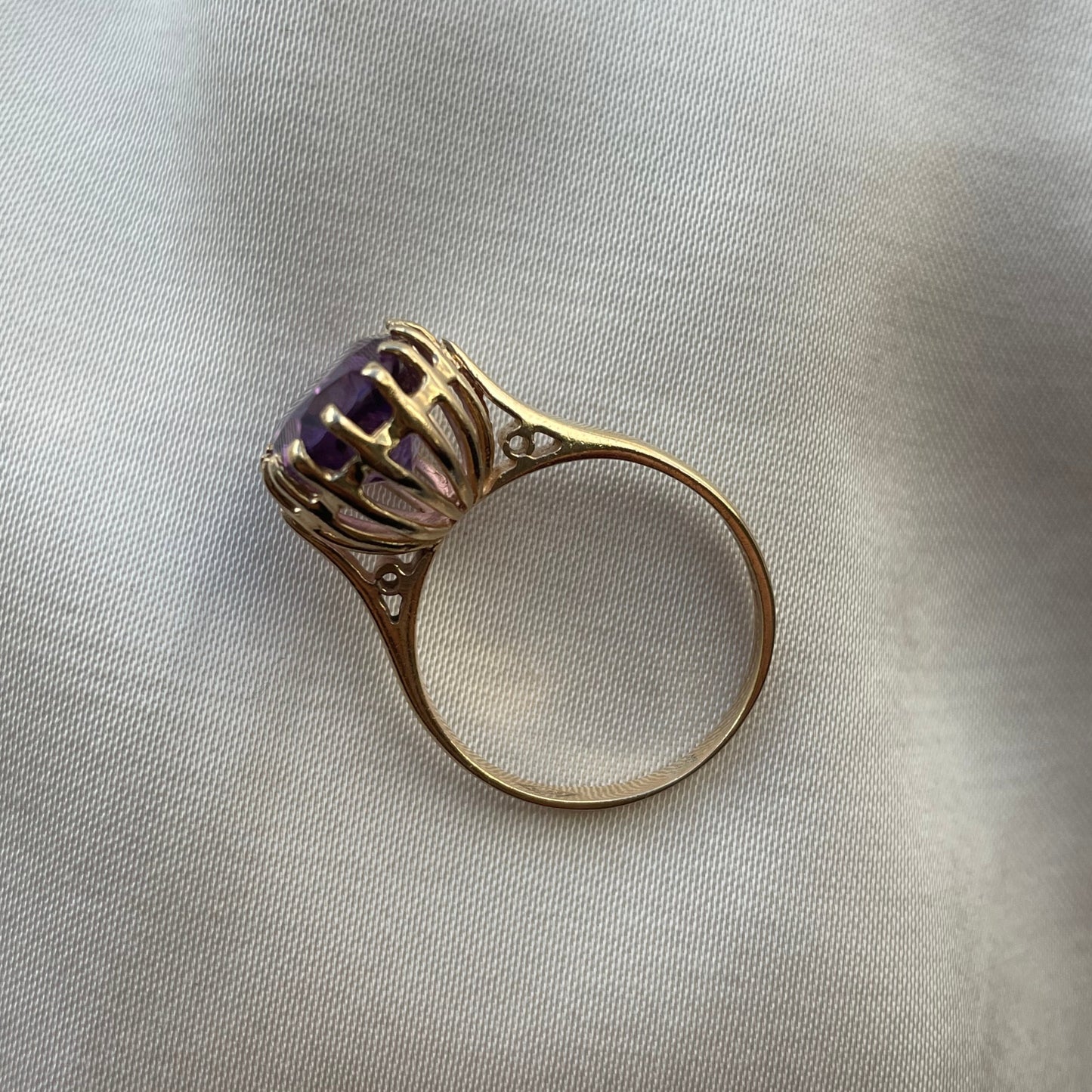 9K gouden vintage ring met amethist