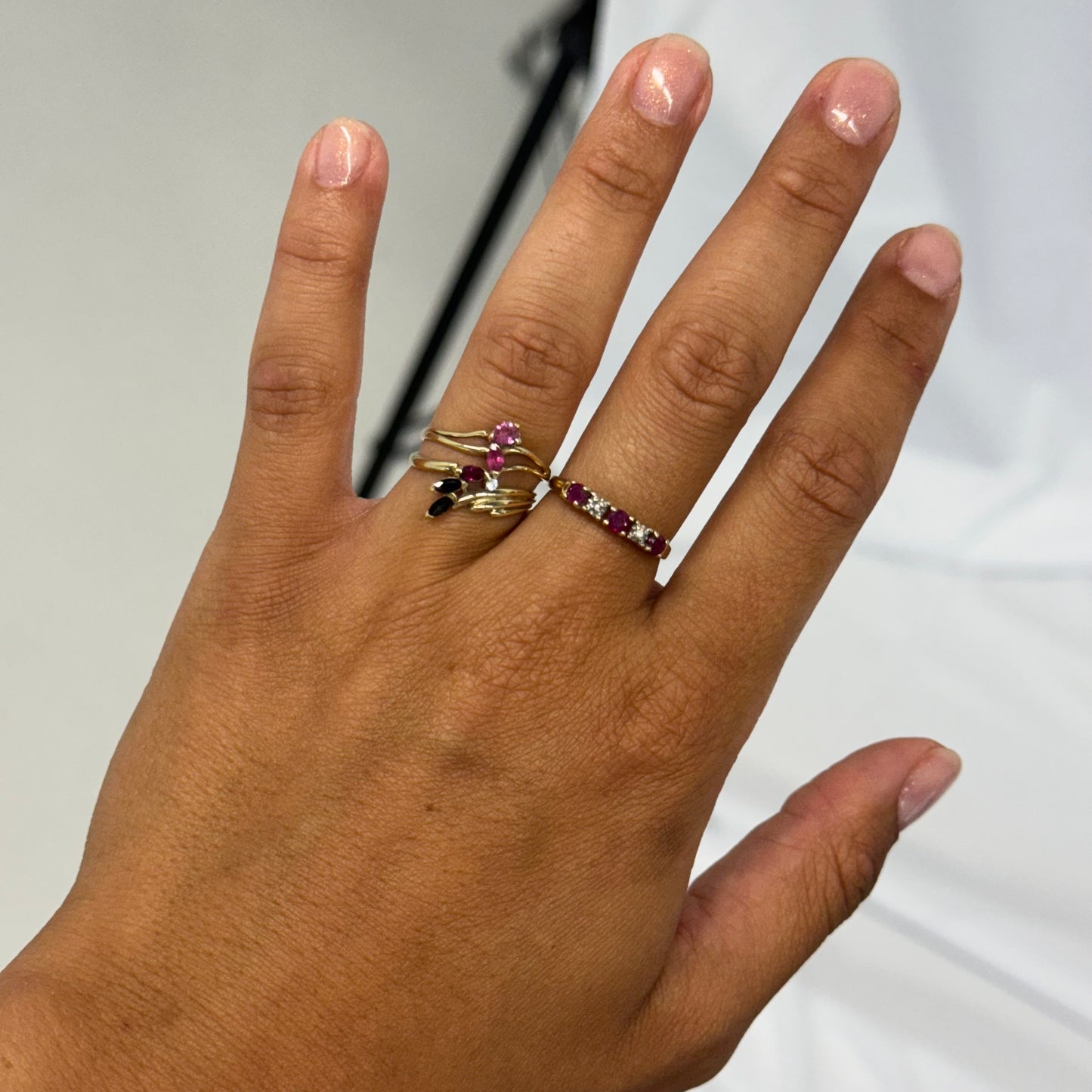 9 karaat vintage leaves ring