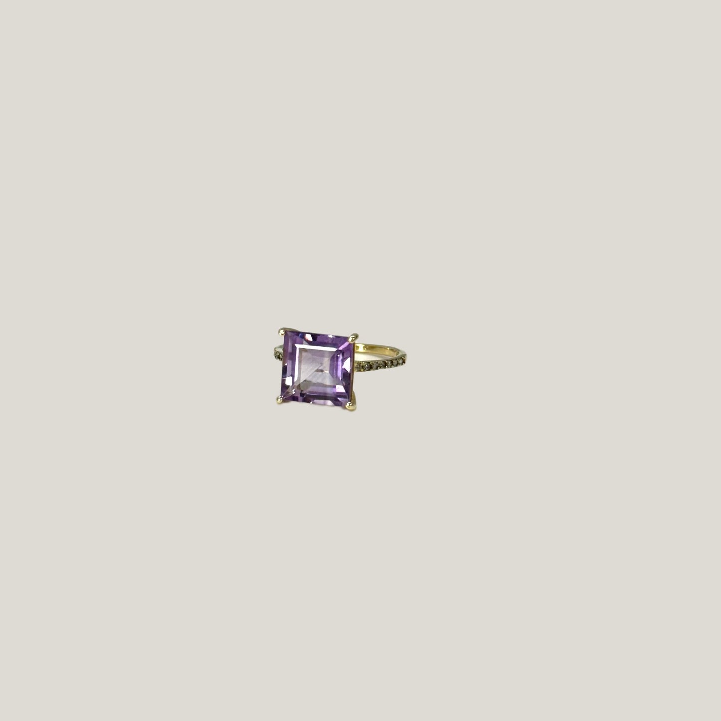 ELORA | 14k ring met amethist en Diamant