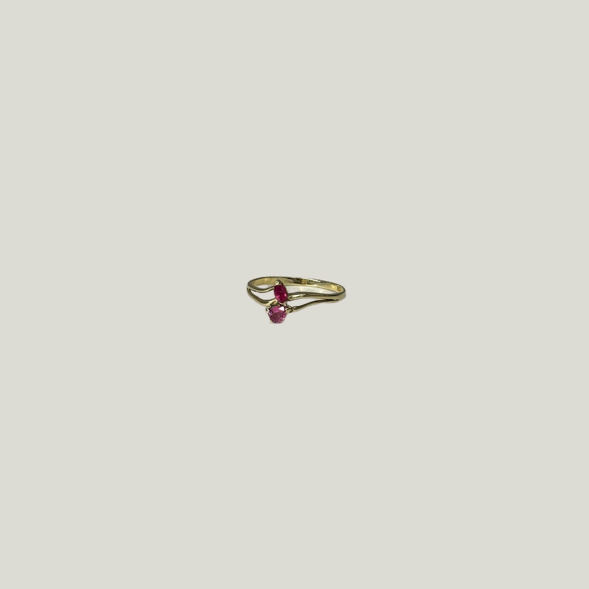 9 karaat vintage leaves ring 