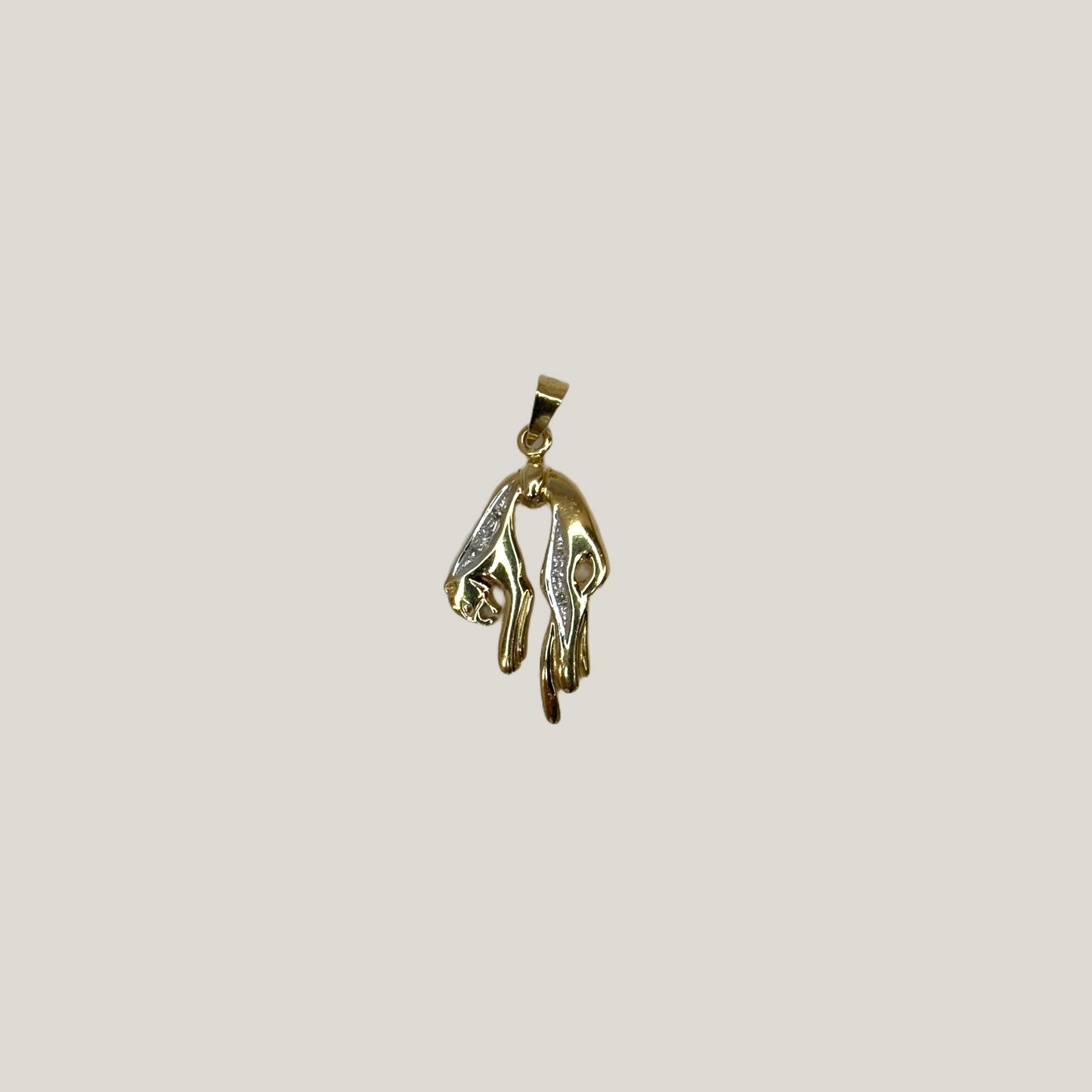 14 karaat gouden panter charm met Diamant