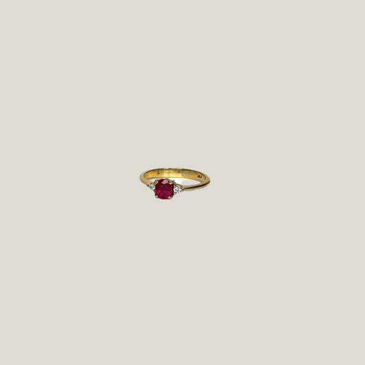 ROSE | 18k ring met Robijn en Diamant