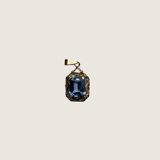 MARIS| 14k vintage bedel met blauwe spinel