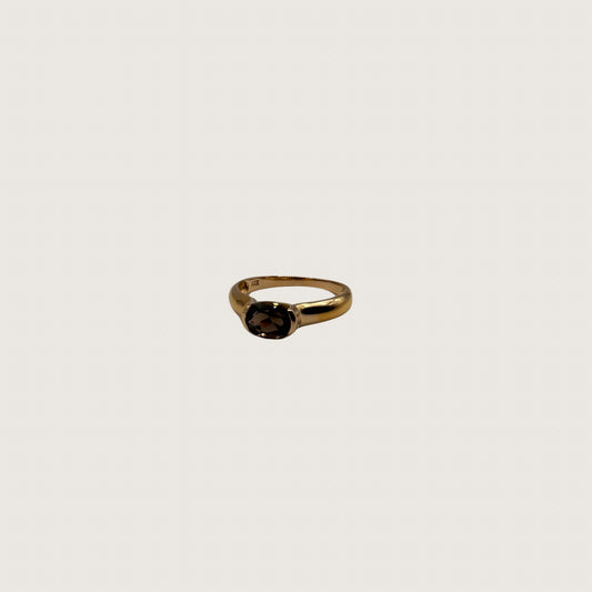 NOA | 8k gouden ring met rookkwarts