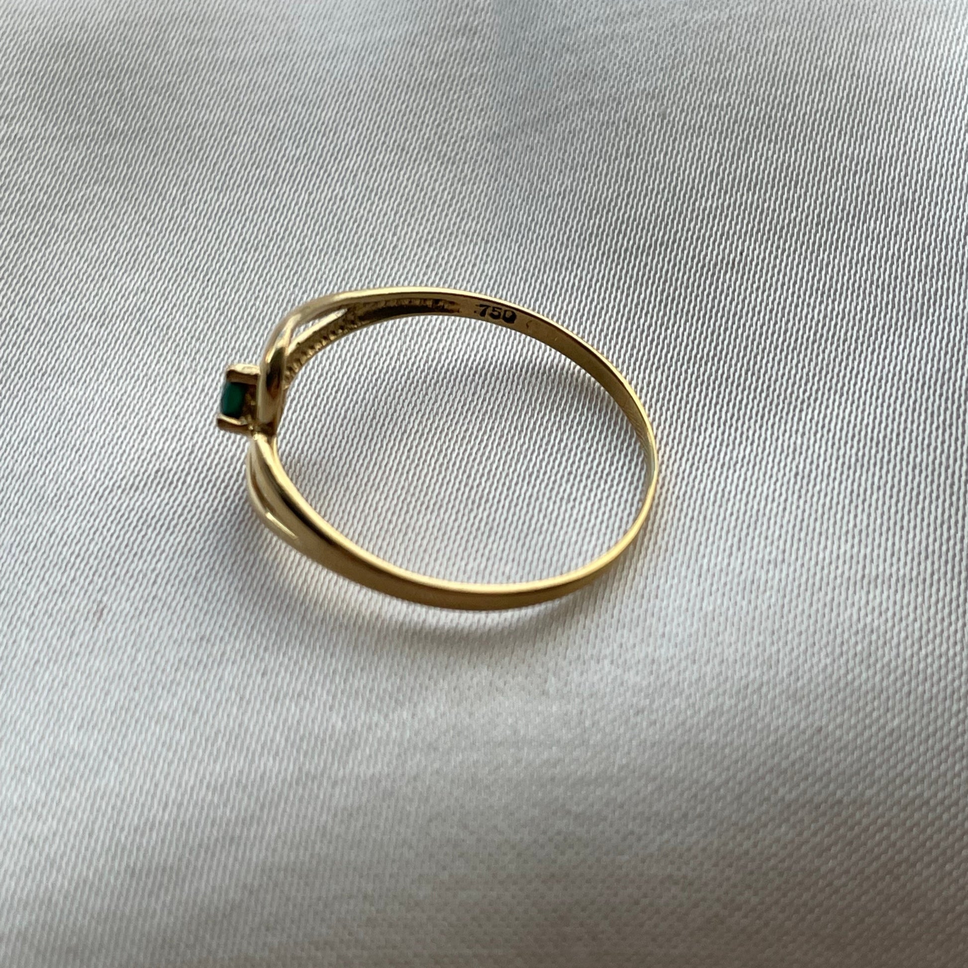 18K gouden vintage ring met chrysopraas